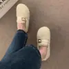 Zapatos de mujer talla grande 40-43, zapatos peludos con tacón, mocasines de invierno cálidos y de moda, mocasines de algodón antideslizantes tipo slip-on de moda 42