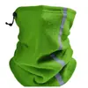 Bufanda polar de invierno para el cuello, máscara para ciclismo nocturno al aire libre, cubierta de cuello de media cara a prueba de frío para esquí con tira reflectante y cordón, ligera