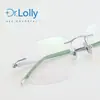 Gafas sin Montura Dr.Lolly para Hombre, Monturas de Gafas sin Montura de Titanio Puro Ultraligeras para Negocios, Luz Azul Anti-Reflejo, Adecuadas para Lentes Graduados
