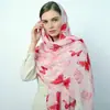 Bufanda Larga de Satén con Patrón de Mariposa Colorida Estampada en Dorado Exportación Directa de Fábrica Bufanda Larga para Mujer con Tacto de Algodón y Lino Bufanda Chal de Primavera Verano