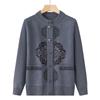Meia-idade e idosos camisola avó casaco mãe primavera e outono homem velho pescoço redondo camisola cardigan roupas de senhora velha