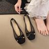 Nuevos Zapatos Planos de Verano 2025 para Mujer, Zapatos Mocasines Transpirables y Versátiles con Calados para Mujer, Zapatos para Mujer sin Cordones de Punta Cuadrada y Boca Baja