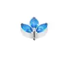 Accesorios de Pendientes de Zirconia con Incrustaciones de Cobre Transfronterizos Serie Azul Margarita Pequeña Mariposa Desmontables DIY Joyería para Perforaciones Accesorios