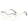Óculos Fashion Cat-Eye Sem Grau Armações de Óculos Modernas Ultraleves Óculos Retro Fotocromáticos Anti-Luz Azul Óculos Metálicos Fotocromáticos Exportação