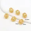 Relleno de Oro de 14K Color Duradero Micro-Pavimentado Circonita Bola Ovalada Calada Cuentas Espaciadoras DIY Pulsera de Cuentas Sueltas Collar Accesorios de Joyería C45