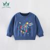 Suéter Infantil de Algodão Outono e Inverno Manga Longa para Meninos e Meninas Pulôver Infantil Camiseta Básica Gola Redonda Roupas Desenho Animado