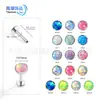 Pendientes de Aleación de Titanio F136 de Fondo Plano con Borde Ondulado Ópalo Aurora, Tachuelas de Lengua de Gelatina, Tachuelas para Labios, Tachuelas Incrustadas, Accesorios de Joyería para Piercings