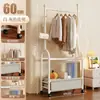 Simple estante móvil de doble capa, perchero de pie para dormitorio, perchero doméstico temporal, tendedero para pantalones, tendedero de balcón