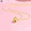 Colgante de Campana de Oro Puro 999 Shuibeijin Colgante de Campana Divertida para Niños Cadena para Clavícula de Oro Puro Duro Cumpleaños