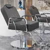 Nuevo Modelo de Silla de Peluquería Reclinable para Corte de Cabello y Afeitado, Asiento Engrosado, Giratoria y de Altura Ajustable, Acero Inoxidable, para Peluquería y Tintes
