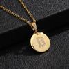 Collar con Letra Inglés Europeo y Americano Colgante Cobre Incrustado Zircón Pequeño Redondo Marca Cadena para Suéter de Mujer Lujo Accesible Estilo Cadena para Clavícula Elegante