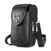 Bolsa de Cintura em Couro Genuíno com Cinto, Bolsa Multifuncional para Celular, Bolsa Masculina de Ombro Único Diagonal Vertical, Capa de Celular para Obra, Leve