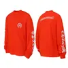 Versión Correcta de 25S Marca de Moda Corazón Cromado Algodón Puro de Doble Hilo de Alta Calidad Camiseta de Manga Larga Estampada para Hombre y Mujer