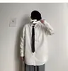 Camisa casual holgada de manga larga para hombre, comercio exterior transfronterizo del sudeste asiático, otoño, camisa versátil de color liso estilo Hong Kong para pareja