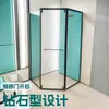 Puerta de Vidrio para Ducha de Hotel Baño Integrado en Casa Puerta Deslizante Interior Horizontal Tipo Diamante Mampara de Baño