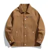 2026 Nueva Chaqueta de Pana Lisa Suelta Otoño/Invierno Transfronteriza Talla Grande Moda Casual Abrigo Cardigan para Hombre