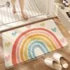 Alfombrilla de suelo de imitación cachemira de dibujos animados de venta caliente transfronteriza para baño del hogar, felpudo absorbente de agua, alfombra de noche a prueba de frío