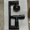 Bacia Fria Única Redonda de Aço Plástico para Comida Fria Horizontal de Comércio Exterior, Lavatório de Parede, Torneira Preta Universal Rotativa