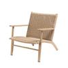 Varanda Externa Liga de Alumínio Madeira Imitação Mesa e Cadeira de Rattan Individual Pátio de Jardim Externo Simples Combinação de Cadeira de Rattan e Mesa de Café Pequena