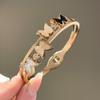 Pulsera de Acero de Titanio Yunyao Trébol de Cuatro Hojas Cielo Estrellado Cintura Delgada para Mujer, Diseño de Nicho de Alta Gama, No se Desvanece, Moderno, Venta al por Mayor Transfronteriza
