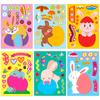 6 Hojas/Paquete Huevos de Pascua para Niños DIY Pegatinas Cambia-Cara Transfronterizas Pascua Huevo Lindo Dibujos Animados Pegatinas Puzzle