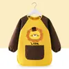 Bata de Pintura Infantil, Delantal de Pintura Artística, Babero para Comer de Bebé, Guardería Cinta Mágica Impermeable Ropa para Usar al Revés