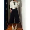 Jeans Crop de Pierna Ancha Azul Oscuro para Mujer, Nuevo Estilo de Verano, Corte Holgado, Tallas Grandes, Pantalones Rectos Adelgazantes