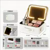Bolsa de Maquillaje con Luz, Gran Capacidad, Compartimentos Divididos, Almacenamiento Portátil, con Espejo, Estuche de Viaje para Maquillador Profesional, Caja de Maquillaje