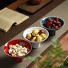 Plato de fruta de loto de cerámica, nuevo plato de refrigerio de base alta de estilo chino, plato de refrigerio zen, plato de fruta para sala de estar en casa