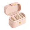 Caixa de Joias Portátil Caixa de Armazenamento Mini Requintada Caixa para Brincos Brincos Anel Porta-Joias de Viagem Carry-On Pequena Caixa de Joias