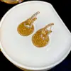 Pendientes Redondos de Circonita Bañados en Oro Real de 18K, Exquisitos, Modernos, Elegantes, Versátiles, Pendientes de Lujo Ligero, Pendientes