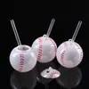 Fábrica de Origem Atacado Copos em Formato de Bola para Copa do Mundo, Futebol, Baseball, Melancia, Copos de Água Redondos, Copos de Bebida Luminosos, Canudos para Suco