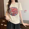 Verano 2024 Nuevo chica regordeta talla grande Guofeng Industria Pesada Bordado Camiseta de Manga Corta Mujer Adelgazante Sencillo Personalizado Top