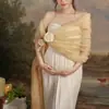 Nuevo vestido de maternidad strapless estilo vintage francés para sesiones de fotos en estudio, atuendo artístico para mamás embarazadas
