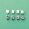 Plata Esterlina S925 Retro Doble Cara 3mm Geométrico Pequeño Cuadrado Cuentas Espaciadoras Cuentas Cuadradas de Plata Plata Rota Accesorios para Pulsera DIY