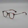 Montura de gafas retro ultraligera de titanio puro, forma ovalada, 47, para hombres y mujeres, apta para lentes graduados, con un aspecto de alta gama, elegante y moderno.