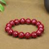 Pulsera de cinabrio natural al por mayor hecha a mano con cuentas de mineral en bruto de alto contenido arena de oro púrpura cuentas de mantra de seis palabras pulsera