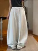 Nuevos pantalones de otoño de cintura alta y pierna ancha, holgados y adelgazantes, casuales y versátiles, pantalones deportivos curvos con cordón de empalme