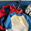 Ropa infantil de moda, camiseta de manga larga para niño con mangas raglán, algodón puro, nuevo estilo de otoño, top para niño, camiseta básica infantil, estilo primavera y otoño