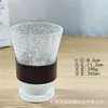 Caneca de Café de Vidro Embossado com Alças em Formato de Orelha, Caneca para Latte Estilo Americano, Alto Valor Estético, Sensação Premium, Exquisite Caneca para Chá da Tarde Feminino