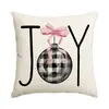 Fronha de travesseiro curta de pelúcia com tema de Natal, capa de almofada com estampa de feriado estilo nórdico, fronha decorativa para atmosfera de sofá em casa