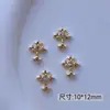 Itens Mais Vendidos Transfronteiriços: Brincos de Cruz Cromados, Acessórios para Nail Art, Liga de Zinco com Strass Estilo Punk Retrô, Diamantes para Unhas Vestíveis