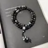 [como Desejado] Pulseira de Lema Chinês de Seis Caracteres para Mulheres, Design de Nicho de Luxo Acessível, Pulseira de Casal de Camada Dupla Estilo Chinês para Namorado