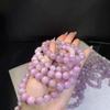 Venda Direta de Fábrica Pulseira de Kunzita Natural de Círculo Único Roxo Taro Romântico Efeito Olho de Gato Corpo Flexível de Creme Lindo