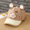 Gorra de béisbol infantil con estampado de oso súper linda, gorra de béisbol coreana linda para niños, gorro de pana para bebé de otoño e invierno