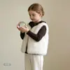 Abrigo Peludo Infantil, Chaqueta Gruesa de Piel Sintética para Niños, Abrigo Grueso Versátil de Otoño e Invierno Nuevo Elegante a la Moda para Bebés Niñas