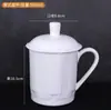 Xícaras de Chá de Cerâmica Branca Pura Atacado com Tampas para Reuniões de Escritório, Quartos de Hotel, Xícaras de Presente, Canecas de Porcelana