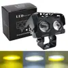 Faro Led para Motocicleta Eléctrica Transfronterizo Amarillo y Blanco Haz Alto y Bajo Faro Externo Modificado Semi-Aluminio Luz Fuerte