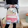 Primavera 2026 Nueva Mochila Escolar de Color de Contraste Mochila para Estudiante de Primaria Mochila Ligera de Gran Capacidad Mochila para Hombre con Dibujos y Protección de Columna