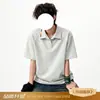Camisa Polo Bordada con Cuello para Hombre y Mujer, Casual de Verano con Diseño Sencillo, Camiseta de Manga Corta Versátil y Juvenil para el Trabajo
